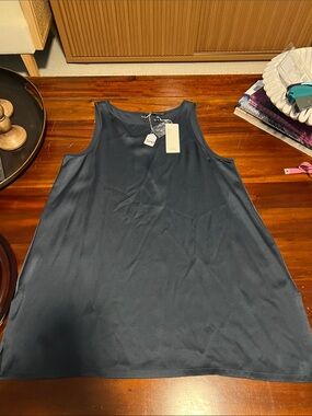 Eileen Fisher Relaxed A-Line Tank Top - Navy
